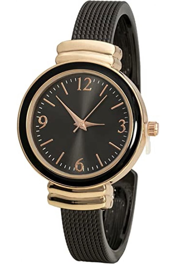 Collections Women's Quartz 30mm Case Classic Rough Textured Cuff Bangle Watch