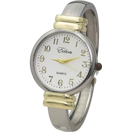 Blekon Collections Women's Quartz 31mm Round Case Multicolor Metal Cuff Bangle Watch