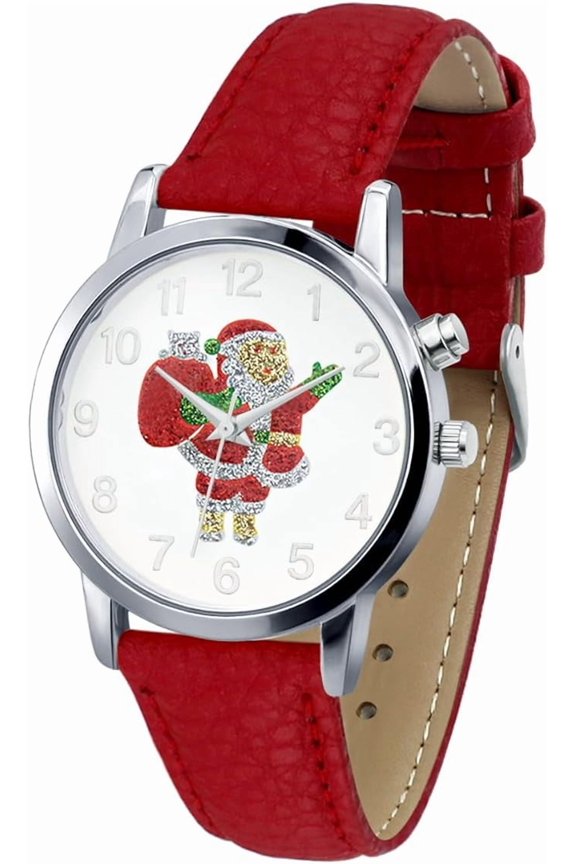 Collections Women's Quartz 36mm Case Christmas-Themed Leather Two Piece Strap Watch