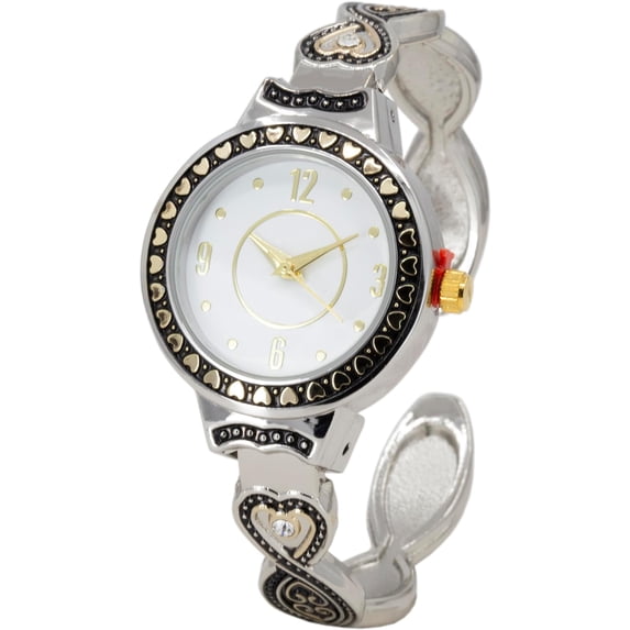 Blekon Collections Women's Quartz Analog Multistyle Designed Cuff Bangle Wristwatch - Ladies Wrist Watch for Everyday Use - Can Fit Wrist Sizes 7-8 inches