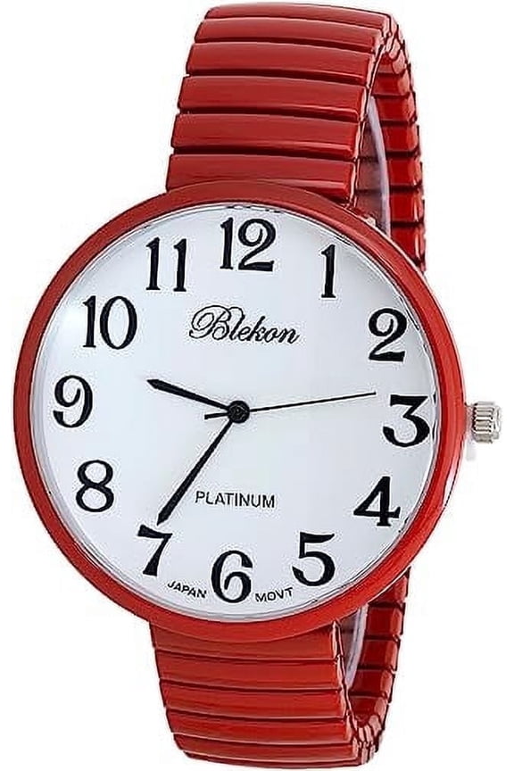 Collections Women's Super Large Face Stretch Band Watch, Japanese Movement PC21J, Adults