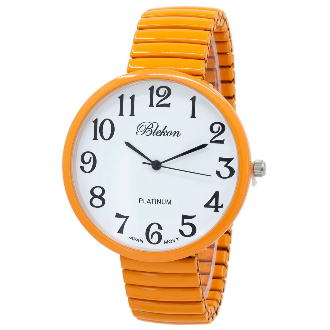 Women\'s Orange New Super Large Face Stretch Band Japanese Movement Fashion Watch Blekon Women main image 2
