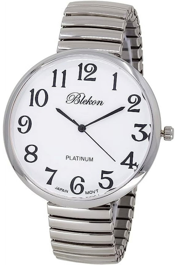 Collections Women's Super Large Face Stretch Band Watch, Japanese Movement PC21J, Adults