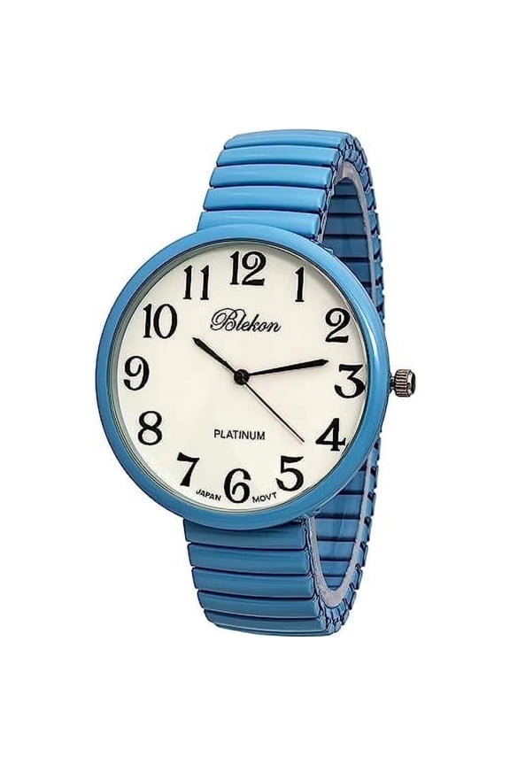 Collections Women’s Super Large Face Watch With Stretch Band, Japanese PC21J Movement, Adult Timepiece