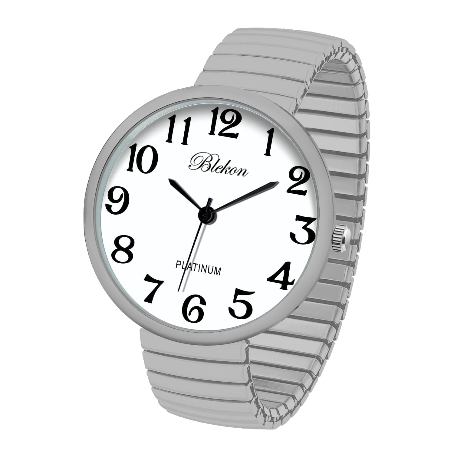 Blekon Collections Nueva Reloj de Pulsera de Gran Tamaño con Correa Elástica, Movimiento Japonés PC21J de Moda, Militar : Blekon
