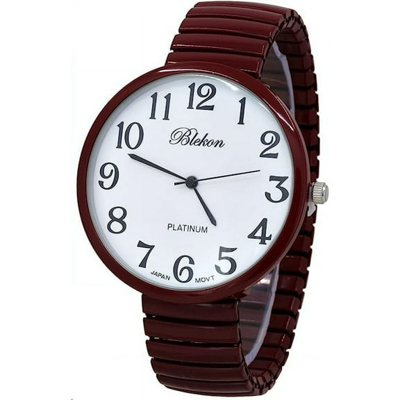 Blekon Collections Women's Super Large Face Stretch Band Watch, Japanese Movement PC21J, Adults