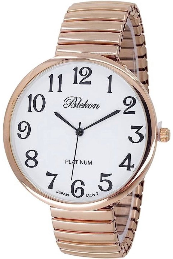 Collections Women's Super Large Face Stretch Band Watch, Japanese Movement PC21J, Adults