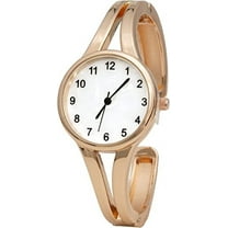 Blekon Collections Womens 28mm Case Large Size Glossy Semi-Cuff Bangle Watch