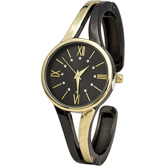 Blekon Collections Womens 28mm Case Multicolored Semi Opening Cuff Bangle Watch