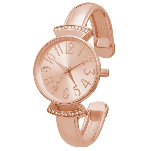 Blekon Collections Womens 29mm Case Large Numbers Narrow Cuff Bangle Watch