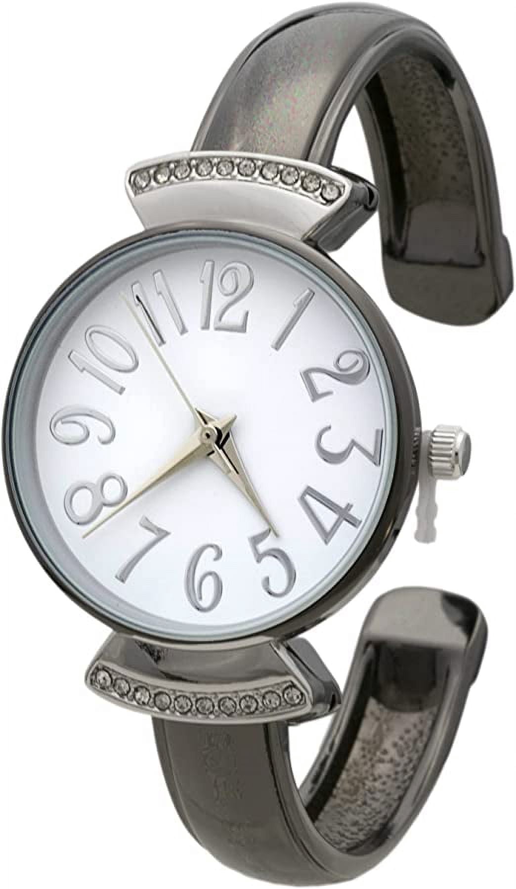 Blekon Collections Womens 29mm Case Large Numbers Narrow Cuff Bangle Watch