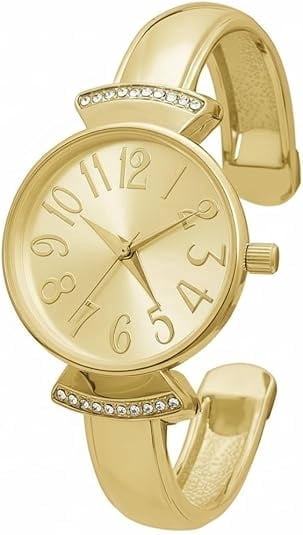 Blekon Collections Womens 29mm Case Large Numbers Narrow Cuff Bangle Watch