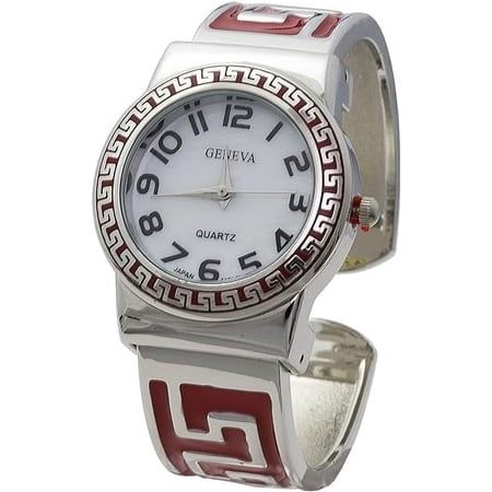 Blekon Collections Womens 32mm Case Concho Zig-Zag Design Cuff Bangle Watch