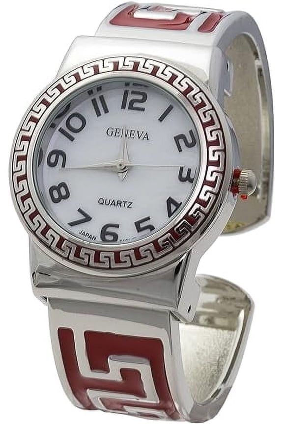 Collections Womens 32mm Case Concho Zig-Zag Design Cuff Bangle Watch