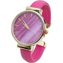 Blekon Collections Womens 36mm Elegant DIal Leather Bangle Watch