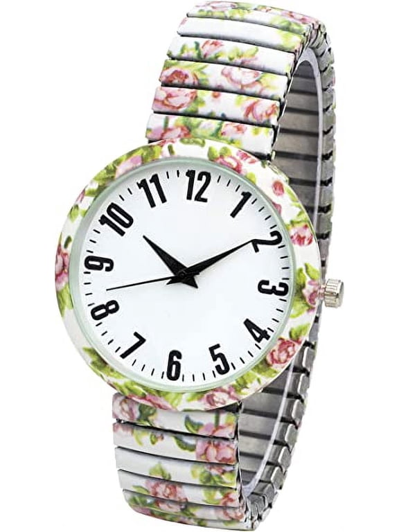 Collections Womens 38mm Case Artistic Designed Stretch Band Watch