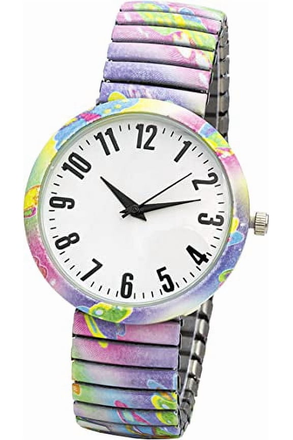 Collections Womens 38mm Case Artistic Designed Stretch Band Watch