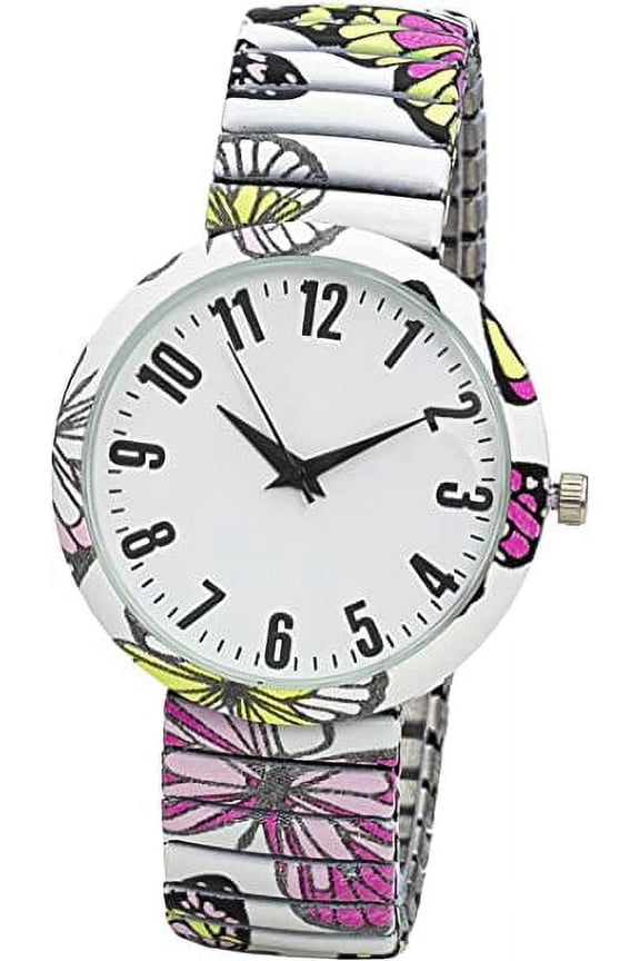 Collections Womens 38mm Case Artistic Designed Stretch Band Watch