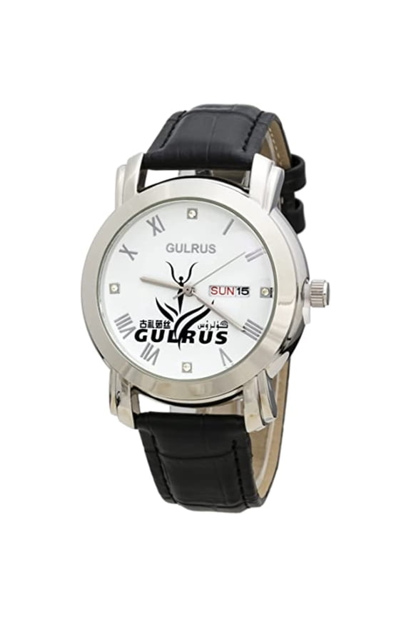 Collections Womens 39mm Day-Date Indicator Dial Silicone/Leather Buckle Strap Watch