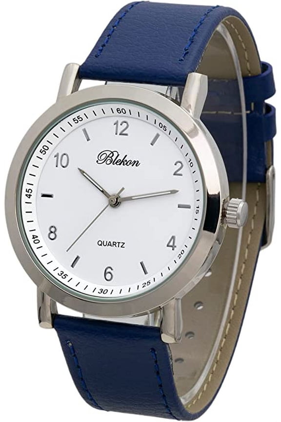 Collections Womens 40mm Case Classic Designed Stitched Designed Leather Ladies Two Piece Strap Wrist Watch