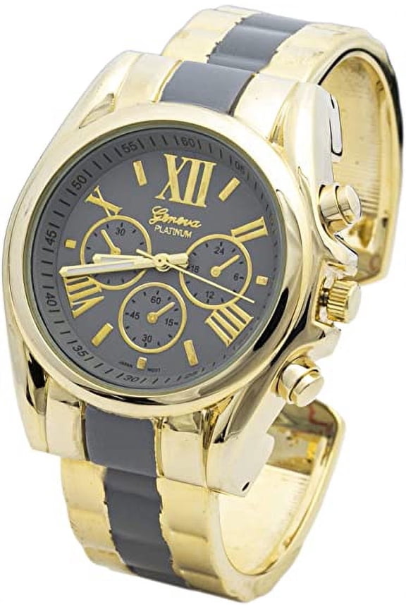 Collections Womens Analog Quartz 36mm Case Colored Stripe Bangle Watch