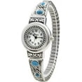 thumbnail image 1 of Blekon Collections Womens Square, Oval, Round, Semi Turquoise Stretch Band Watch, 1 of 5