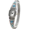 thumbnail image 1 of Blekon Collections Womens Square, Oval, Round, Semi Turquoise Stretch Band Watch, 1 of 5