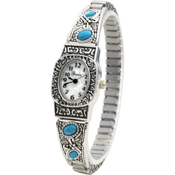 Blekon Women's 7 mm Metal Alloy Stretch Wristwatch, Turquoise