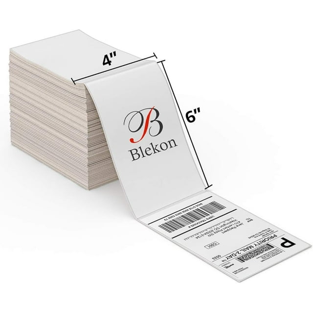 Blekon Direct Thermal Shipping Labels 4" x 6" Fanfold Labels