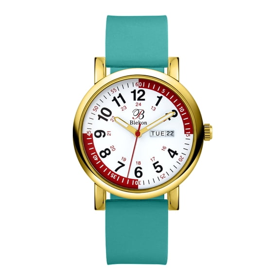 Blekon Metal Nurse Watch: Red Pulsometer, Easy Read Dial, Water Resistant