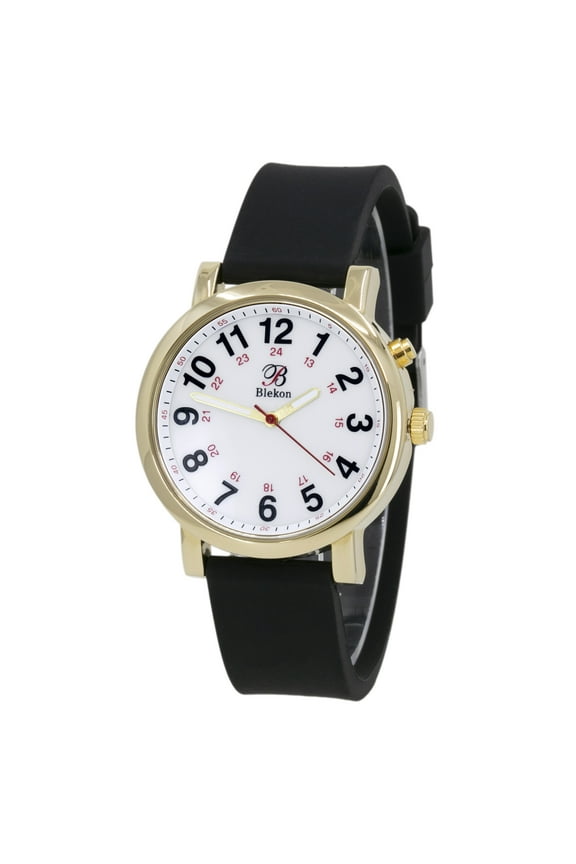 Original Dial Nurse Watch Gold Case with Second Hand Silicone Band Water Resistant Watch