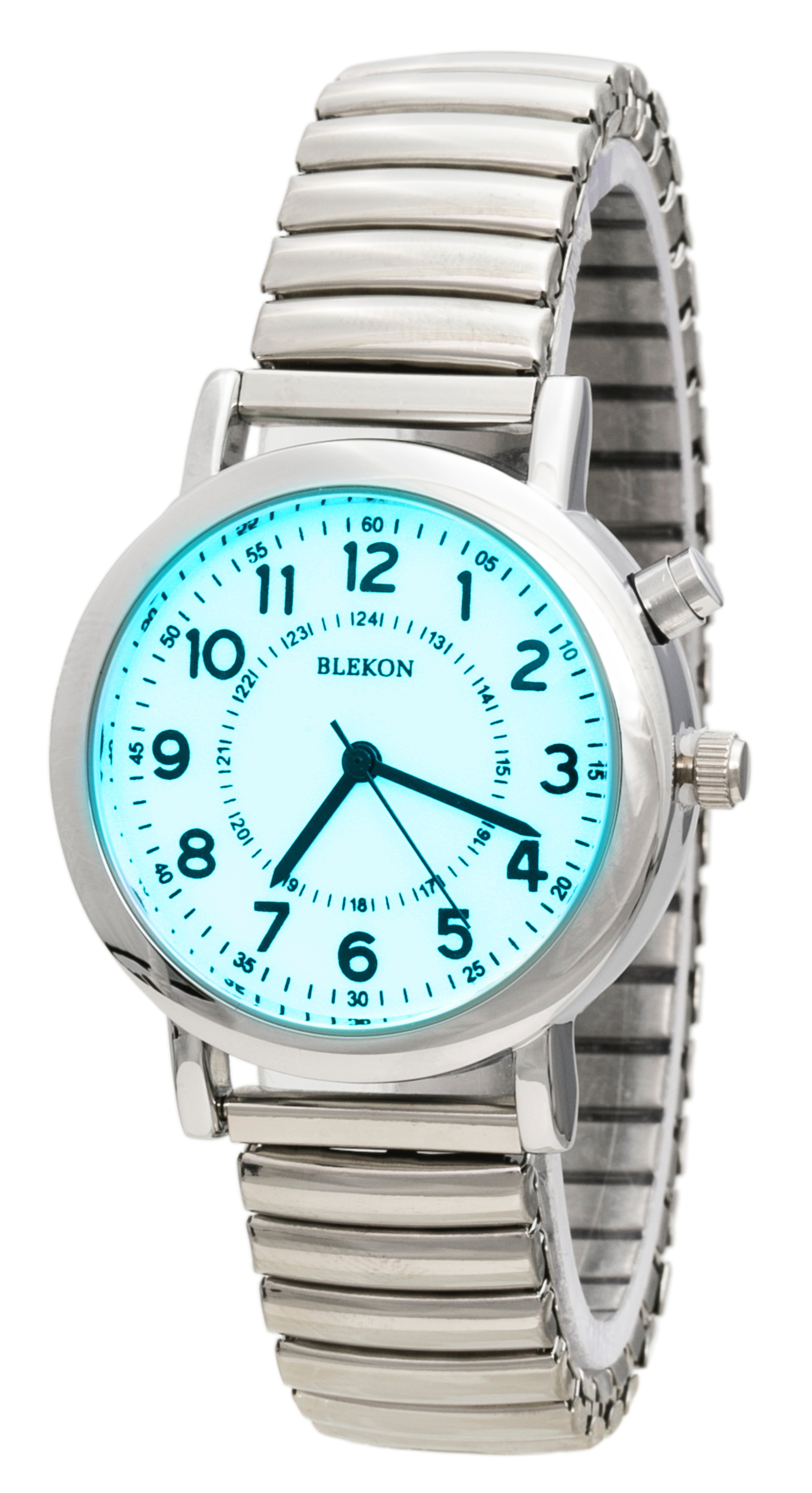Blekon, Light Up Dial Watch for Ladies, 33mm Case, Silver  display picture 3
