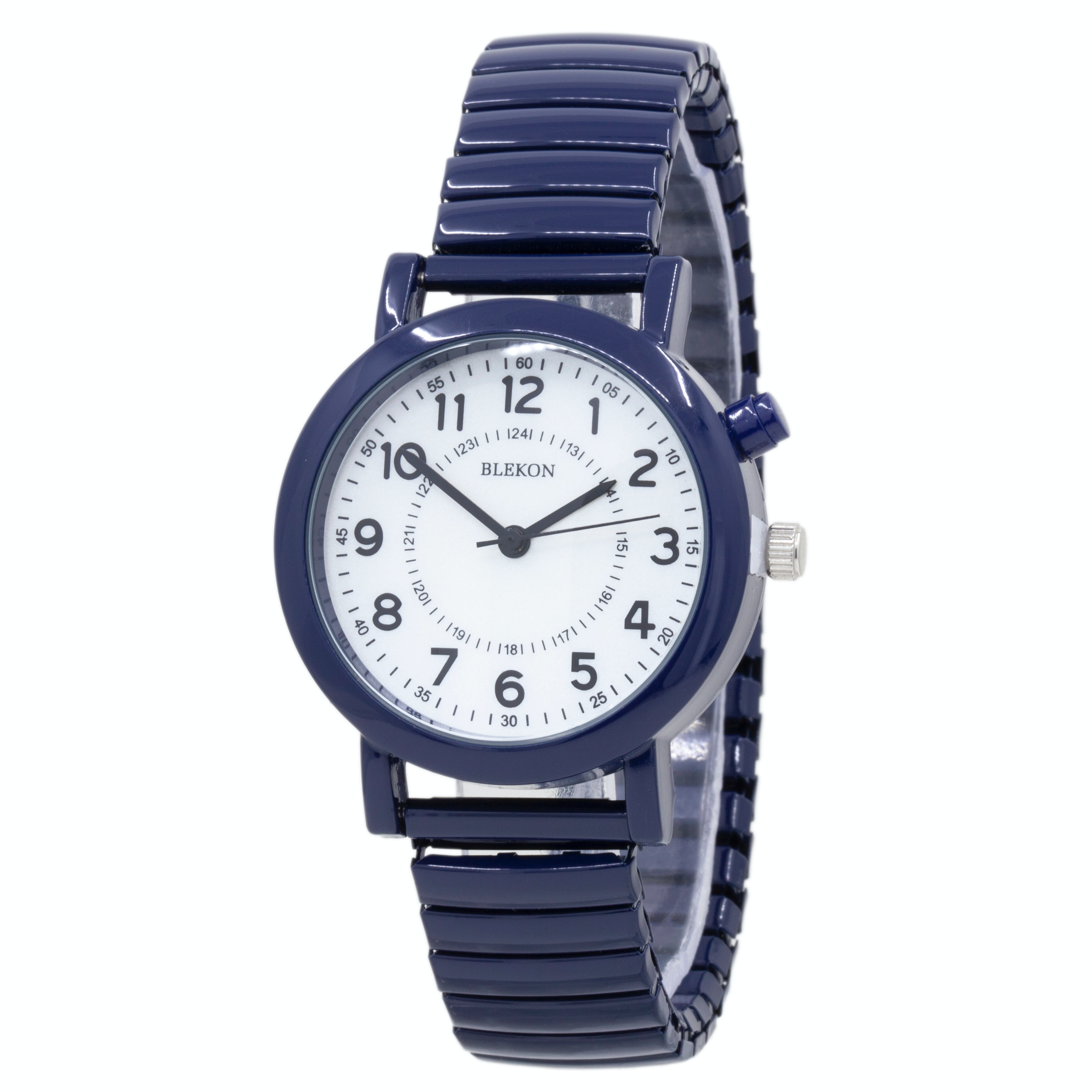 Blekon Original Light Up Dial Watch for Ladies 33mm Case Push Button Glossy Expansion Band - Analog Watch with Glow in The Dark Dial, Ideal for Everyday and Party Wear