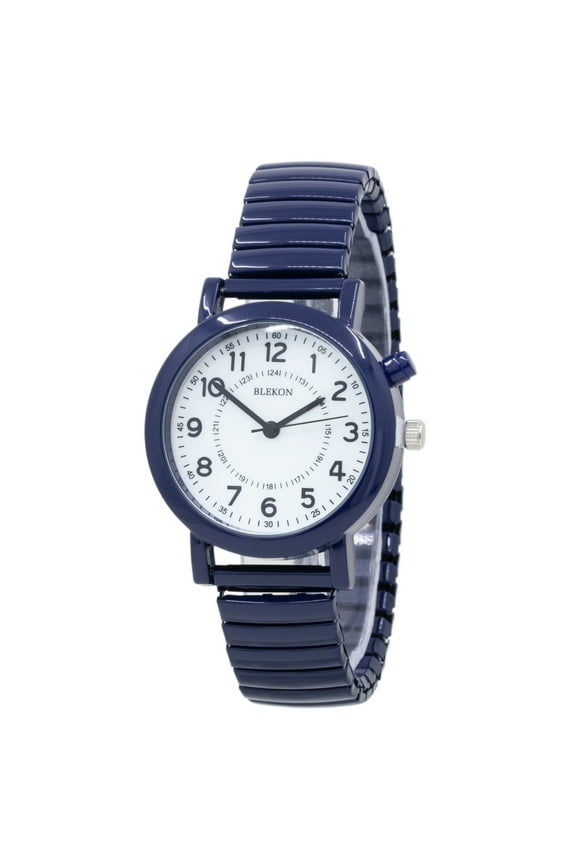 Original Light Up Dial Watch for Ladies 33mm Case Push Button Glossy Expansion Band - Analog Watch with Glow in The Dark Dial, Ideal for Everyday and Party Wear