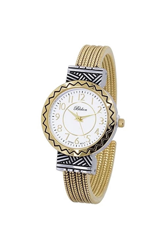 Original Mother of Pearl Cuff Bracelet Watch for Women with 31mm case Japanese Quartz Movement Metal hinged Bangle Style Cuff Wrist Watch for Ladies