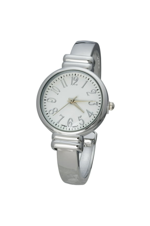 Original Mother of Pearl Cuff Bracelet Watch for Women with 31mm case Japanese Quartz Movement Metal hinged Bangle Style Cuff Wrist Watch for Ladies