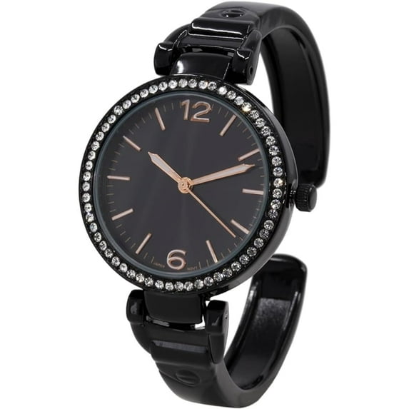 Blekon Original Mother of Pearl Cuff Bracelet Watch for Women with 31mm case Japanese Quartz Movement Metal hinged Bangle Style Cuff Wrist Watch for Ladies