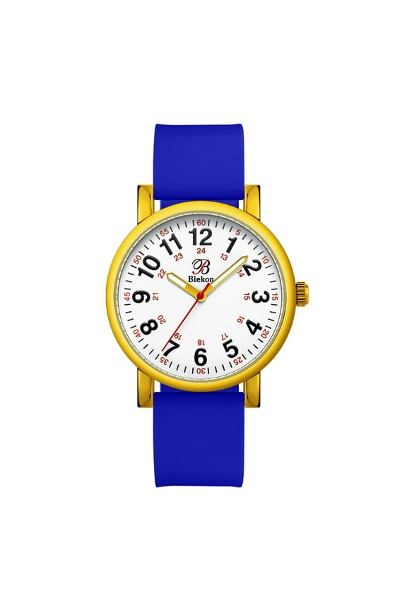 Original Nurse Watch for Medical Professionals and Students Various Scrub Colors, Easy Read Dial, Military Time with Second Hand, Silicone Band, 3 ATM Water Resistant
