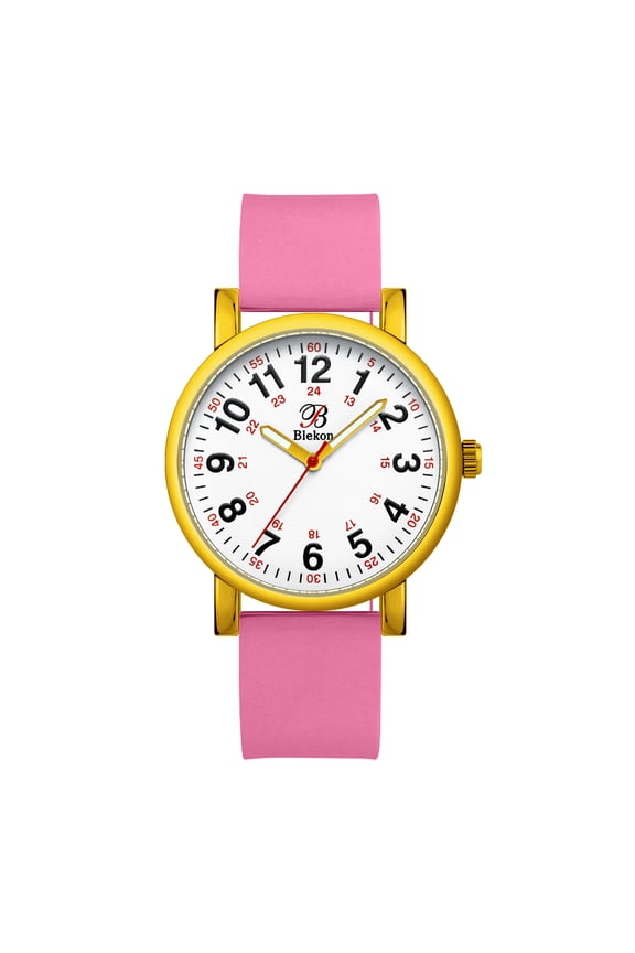 Original Nurse Watch for Medical Professionals and Students Various Scrub Colors, Easy Read Dial, Military Time with Second Hand, Silicone Band, 3 ATM Water Resistant