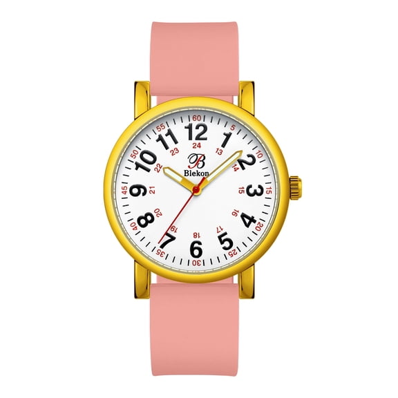 Blekon Original Nurse Watch for Medical Professionals and Students Various Scrub Colors, Easy Read Dial, Military Time with Second Hand, Silicone Band, 3 ATM Water Resistant