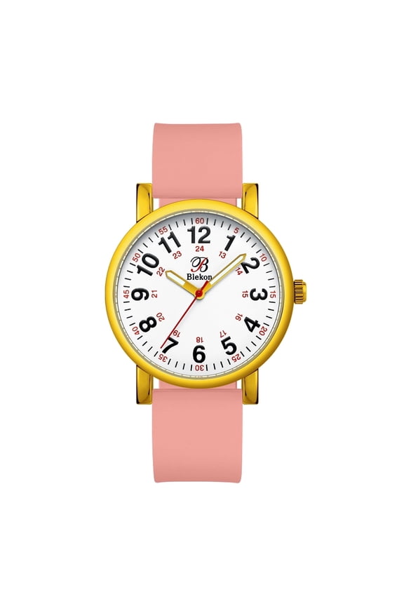 Original Nurse Watch for Women & Men, Japanese Quartz Medical Watch, Easy-to-Read Military Time Analog Dial, Red Second Hand, Silicone Band, 3 ATM Water Resistant, Scrub Colors