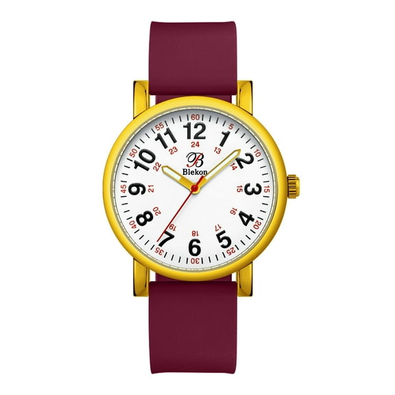 Blekon Original Nurse Watch for Medical Professionals and Students Various Scrub Colors, Easy Read Dial, Military Time with Second Hand, Silicone Band, 3 ATM Water Resistant