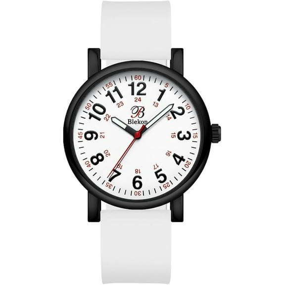 Blekon Original Nurse Watch for Medical Professionals and Students Various Scrub Colors, Easy Read Dial, Military Time with Second Hand, Silicone Band, 3 ATM Water Resistant