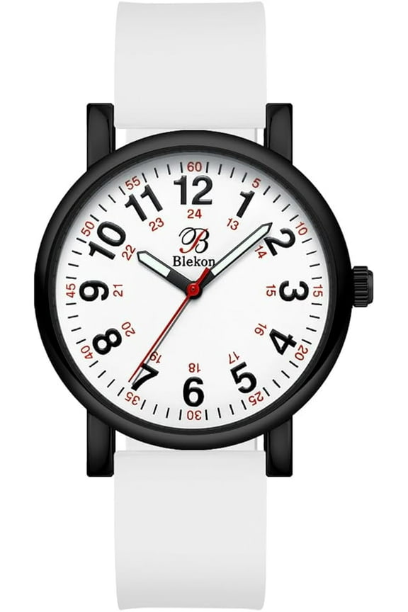 Original Nurse Watch for Medical Professionals and Students Various Scrub Colors, Easy Read Dial, Military Time with Second Hand, Silicone Band, 3 ATM Water Resistant
