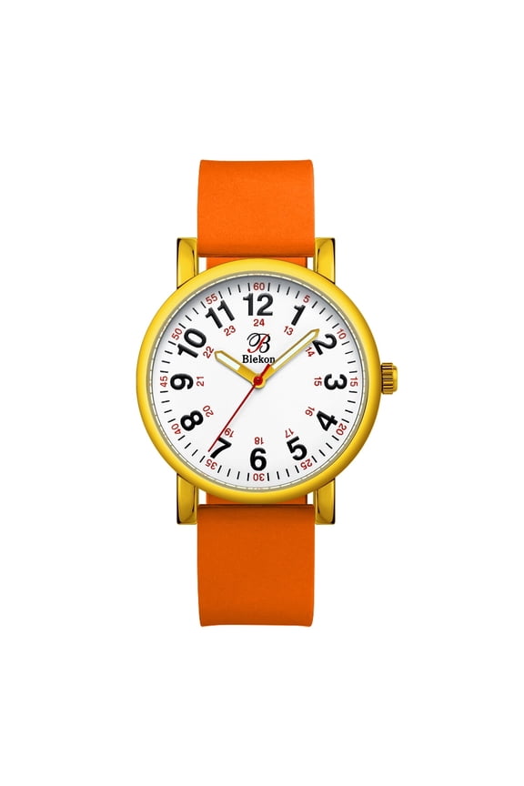 Original Nurse Watch for Medical Professionals and Students Various Scrub Colors, Easy Read Dial, Military Time with Second Hand, Silicone Band, 3 ATM Water Resistant