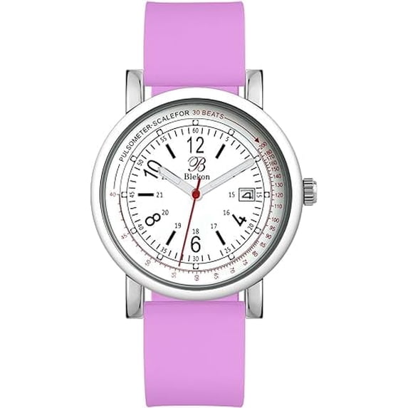 Blekon Original Nurse Watch - Medical Scrub Colors, Detailed Dial w/Pulsometer - Easy Read Dial w/Date Indicator, Second Hand, Water Resistant Watch
