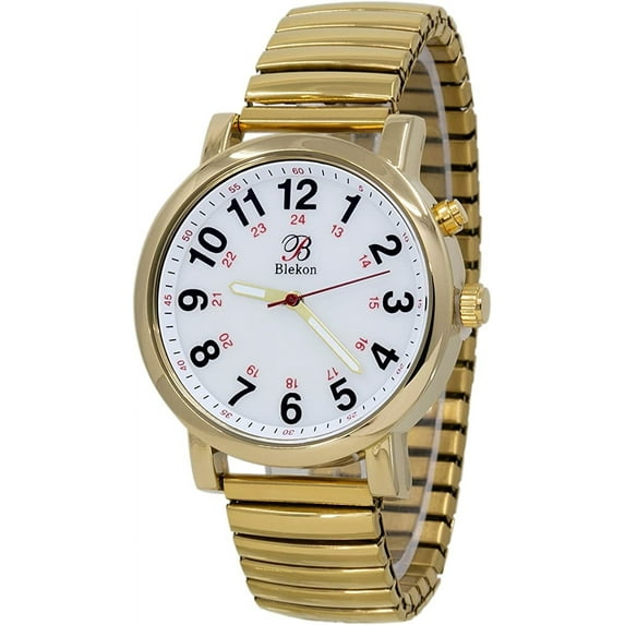 Blekon Original Nurse Watch - Silver Stretch Band, Easy Read Dial, Second Hand, Water Resistant Watch