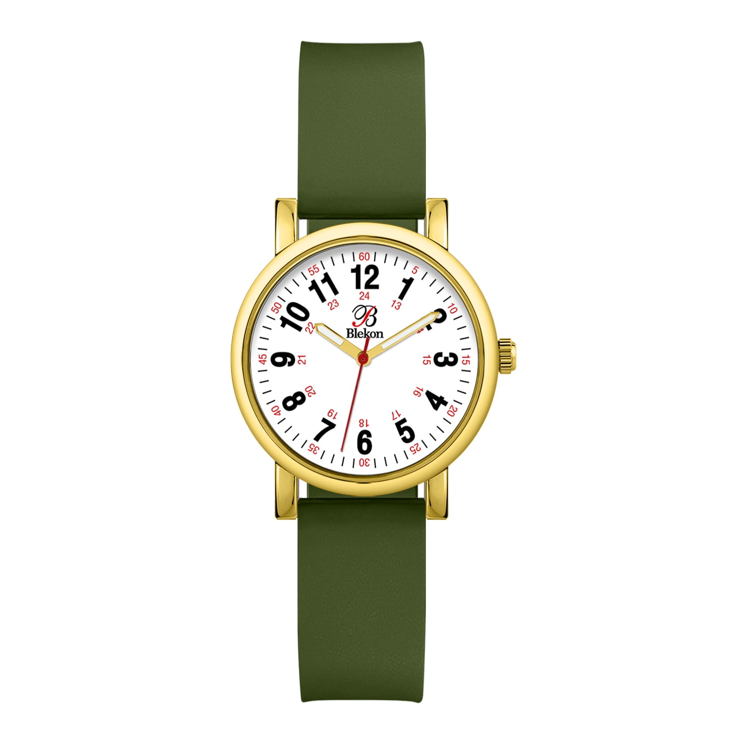 Blekon Original Petite Nurse Watch Small Easy Read Round Shape Dial Silicone Band Water Resistant