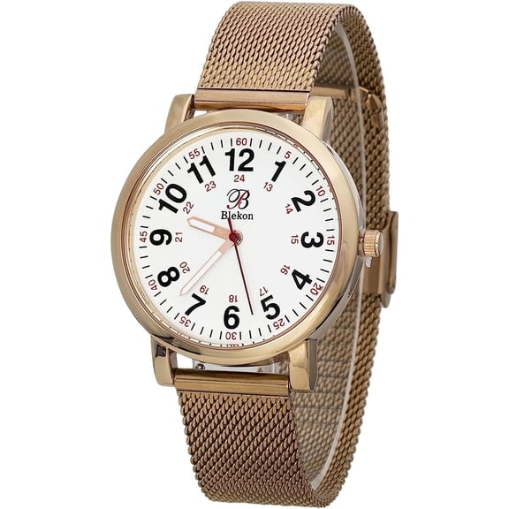 Blekon Original Petite Nurse Watch for Adult Unisex Small Easy Read Dial, 3 ATM Water Resistant