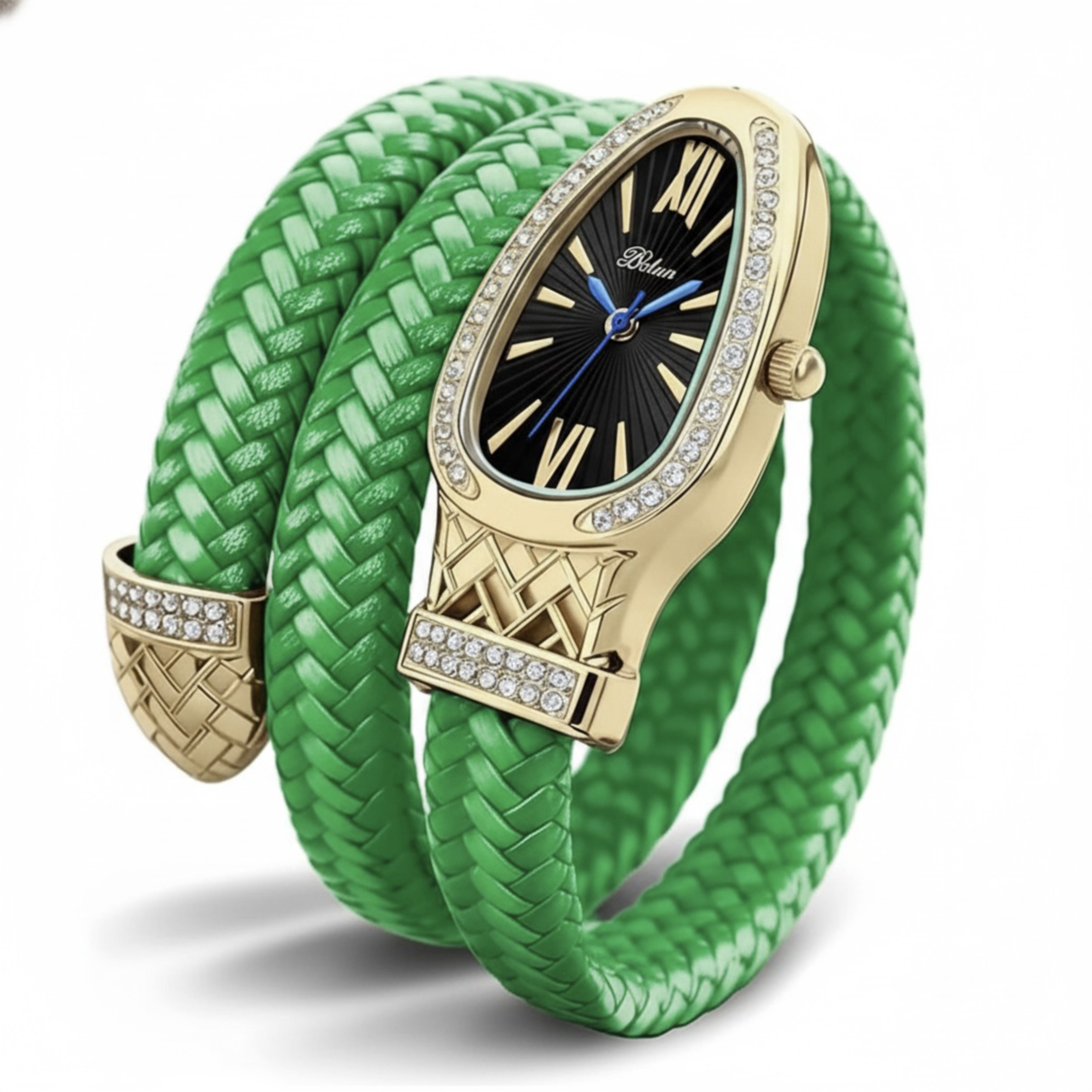Blekon Original Serpent Wrap Watch – Stunning Coiling Snake Bangle for Women, Braided Leather Elegance, Luxury Quartz Timepiece, Fashion Jewelry